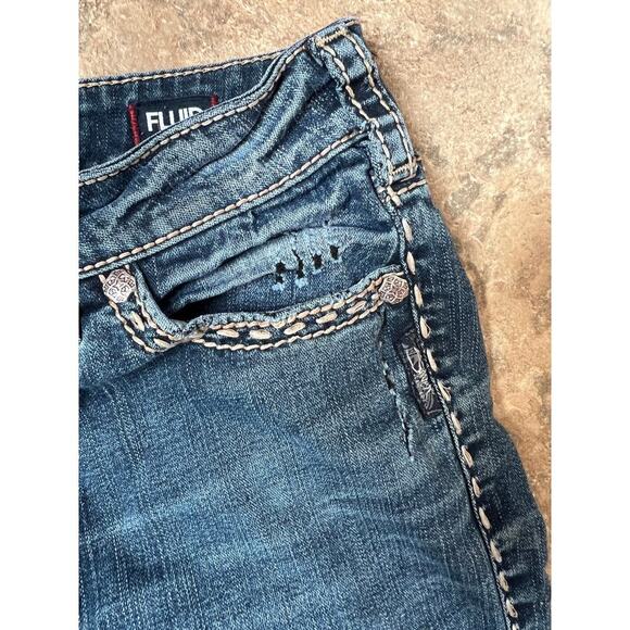 Silver Fluid Aiko Mid Boot stretch denim jeans, women's size 29/33 - Picture 3 of 11